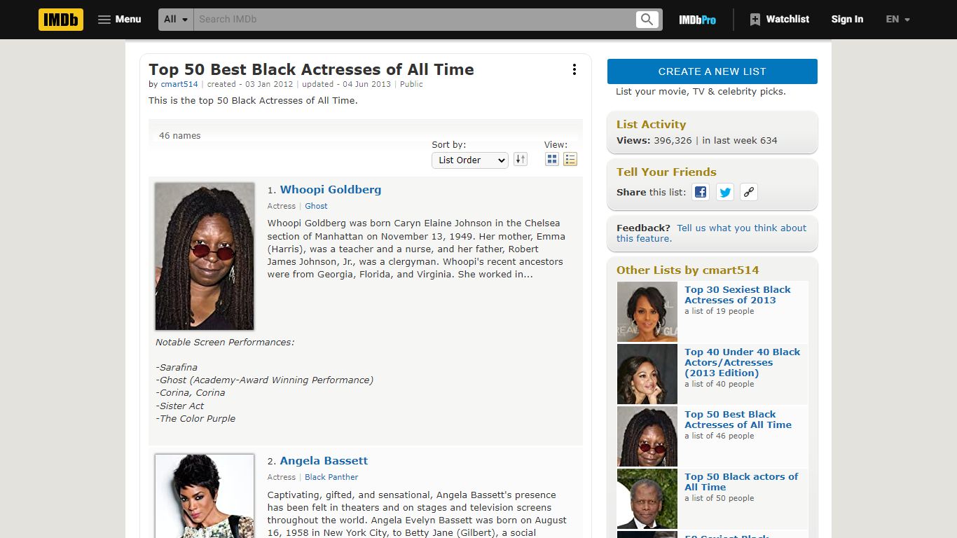 Top 50 Best Black Actresses of All Time - IMDb