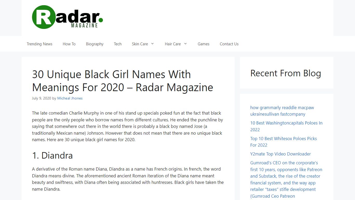 30 Unique Black Girl Names With Meanings For 2020 - Radar Magazine