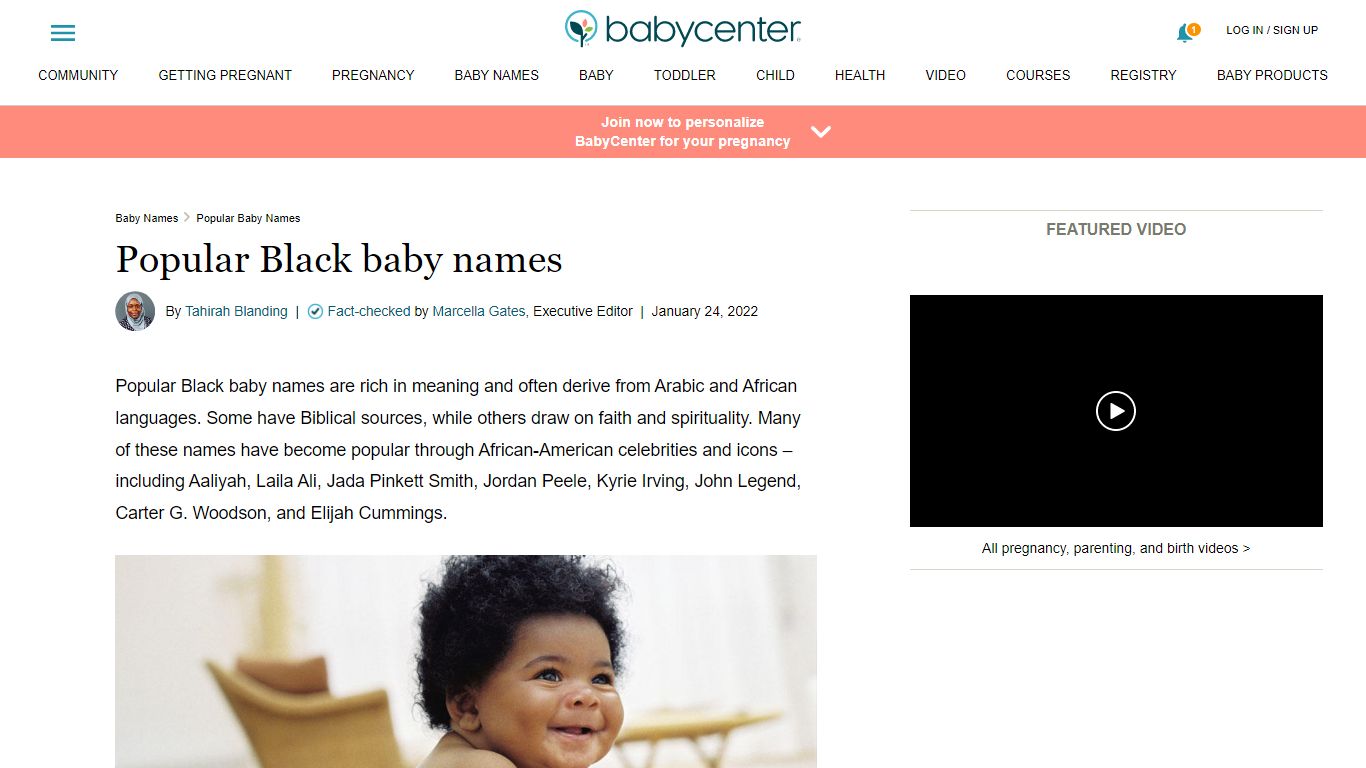 Black baby names | BabyCenter